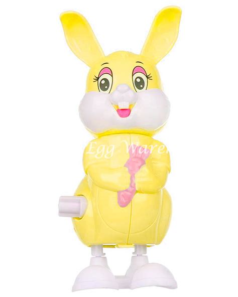 Wind Up Jumping Easter Bunny Yellow Easter Egg Warehouse