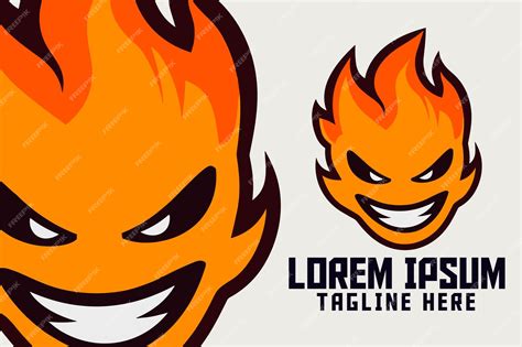 Premium Vector Sport And Esports Cute Fire Mascot Head Logo Flame