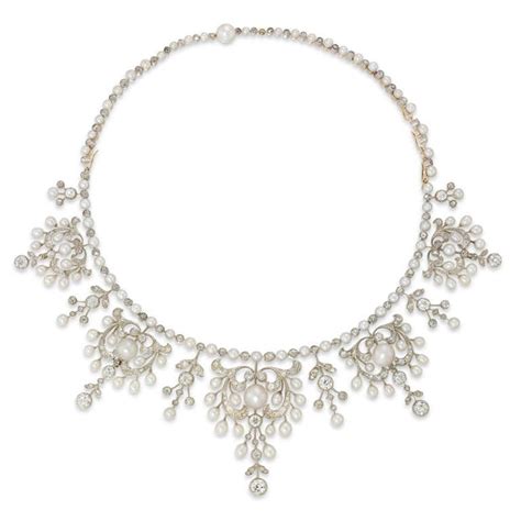 Fine Victorian Natural Pearl And Diamond Tiara Necklace At 1stdibs