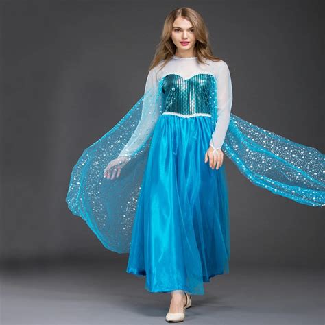 Free Shipping New Style Adult Frozen Dress Halloween Role Playing