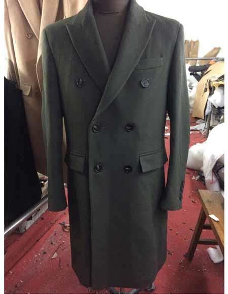 View a range of the latest men's suits available at boohooman. Men's Wool Double Breasted 6 Buttons Peak Lapel Long Olive O
