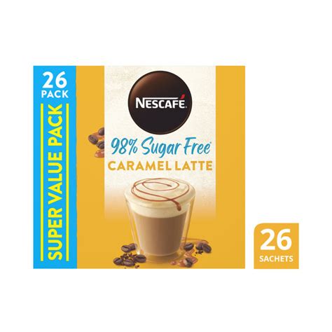 Buy Nescafe 98 Sugar Free Caramel Latte Coffee Sachets 13 5g 26 Pack