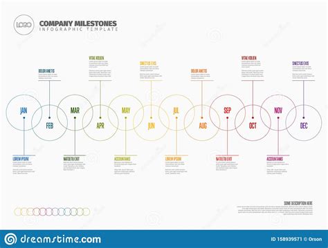 Full Year Timeline Template Stock Vector Illustration Of Layout