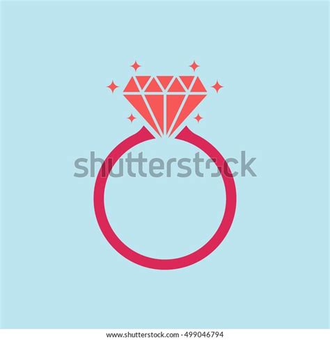 Diamond Engagement Ring Icon Vector Stock Vector Royalty Free