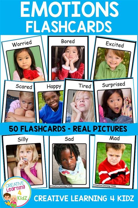 Happy Learners Feelings And Emotions Set Of 24 Picture Word Flash Cards