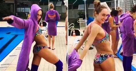 Cheeky Striptease Just Before She Dives Into Pool Gains Ukrainian