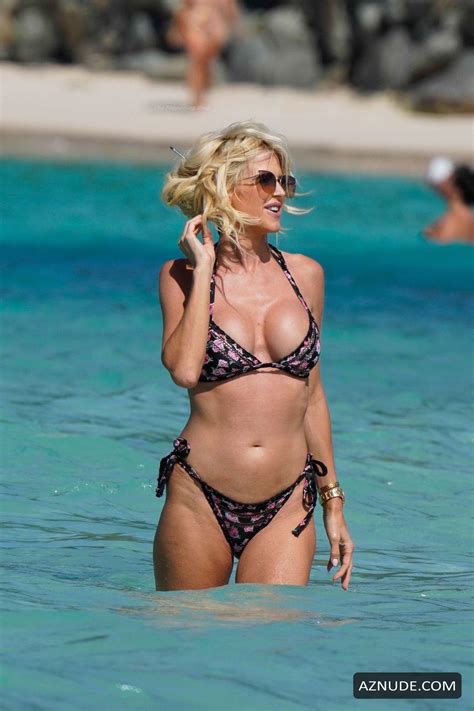 victoria silvstedt sexy flaunts her fit milf body on the beach in st barths aznude