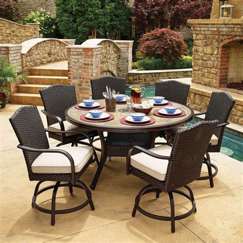 Members Mark Heritage 7 Piece Balcony Height Patio Dining Set With