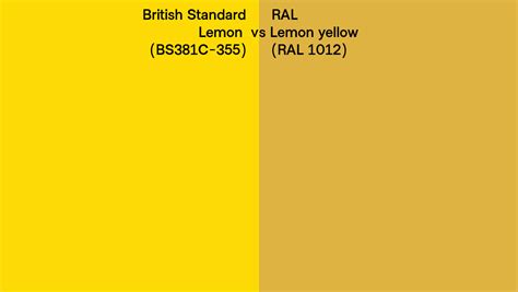 British Standard Lemon Bs381c 355 Vs Ral Lemon Yellow Ral 1012 Side