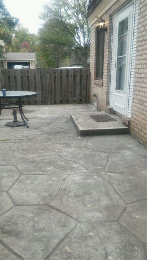 Before And After Stamped Concrete Patio Repair Leveling