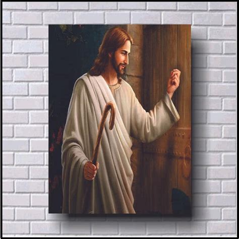 Jual Gratis Ongkir Wall Decor Rohani Kristen Khatolik Yesus Mengetuk Pintu X Cm