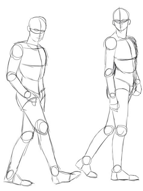 walking poses drawing Búsqueda de Google in Male sketch Art Anime