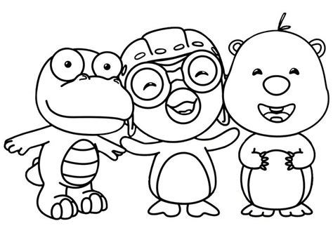 Buku belajar mewarnai gambar kartun pororo si penguin kecil