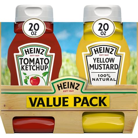 Heinz Tomato Ketchup And 100 Natural Yellow Mustard Value Pack 2 Ct