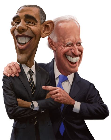 Caricature Illustration Of President Obama And Vice President Biden