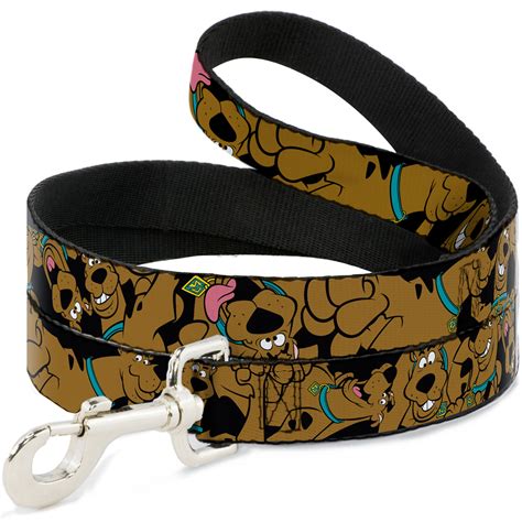 Scooby Doo Stacked Close Up Black Collars And Leads By Buckle Down