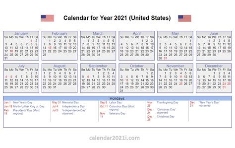 The year at a glance template presents. Us Holidays Calendar 2021 - Calendar 2021