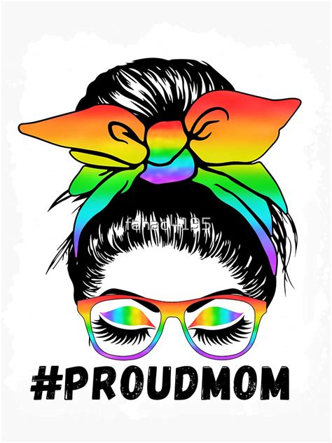 proud mom messy bun rainbow lgbt mom lgbt gay pride lgbtq sticker for sale by fahad4195