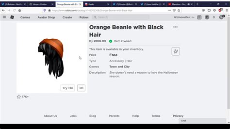 How To Get Orange Beanie With Black Hair Roblox Youtube