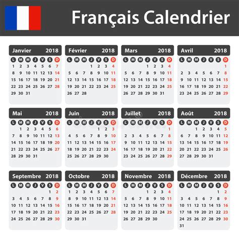 French Calendar For 2019 Scheduler Agenda Or Diary Template Stock