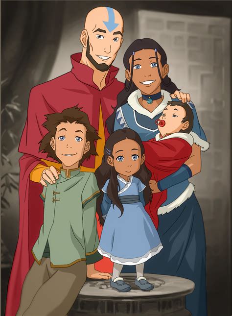 Colored The Aang Katara Family Portrait From The Korra Art Book Colors By Me R Legendofkorra