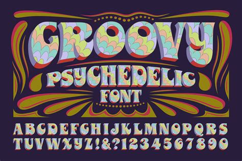 Groovy Psychedelic Alphabet Graphic Objects ~ Creative Market