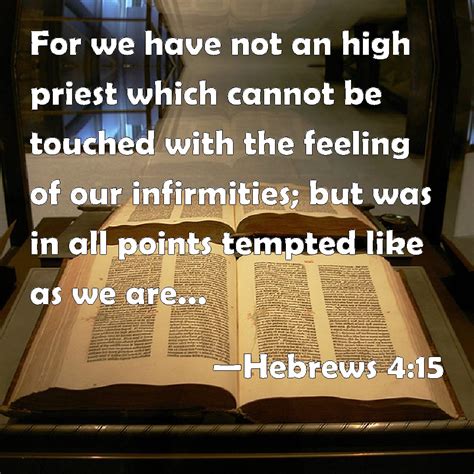 Hebrews 415 For We Have Not An High Priest Which Cannot Be Touched