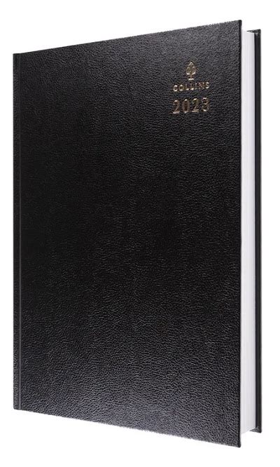 Collins A4 Desk Diary 2 Pages Per Day 47 Black 2023