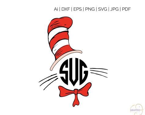 The Cat In The Hat Svg File For Cricut Hat Dr Seuss Svg Dxf Etsy Images