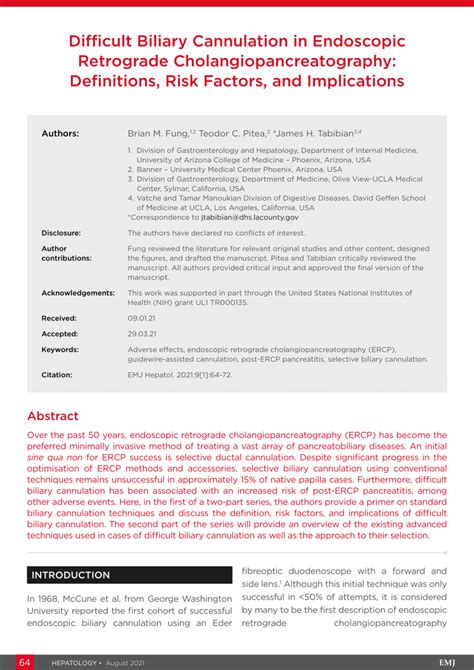 Pdf Difficult Biliary Cannulation In Endoscopic Retrograde