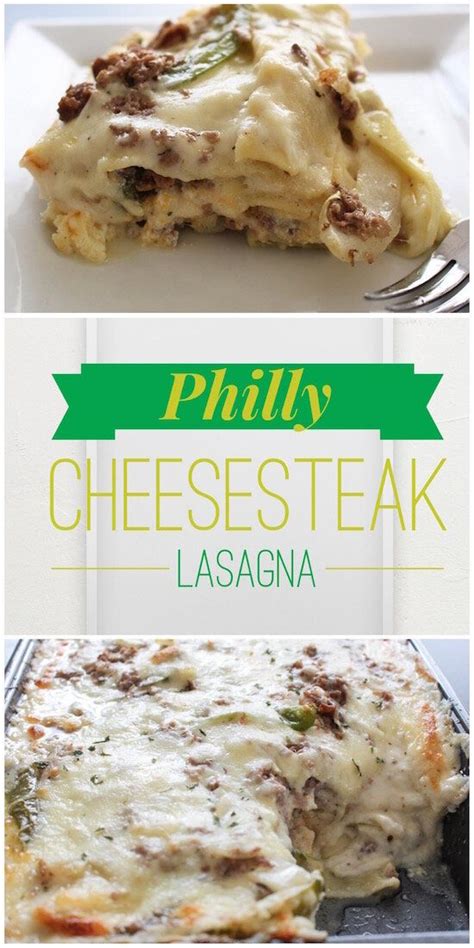 Philly cheese steak food wishes. Philly Cheesesteak Lasagna — Pinch Me Twice in 2021 | Cheesesteak recipe, Recipes, Food