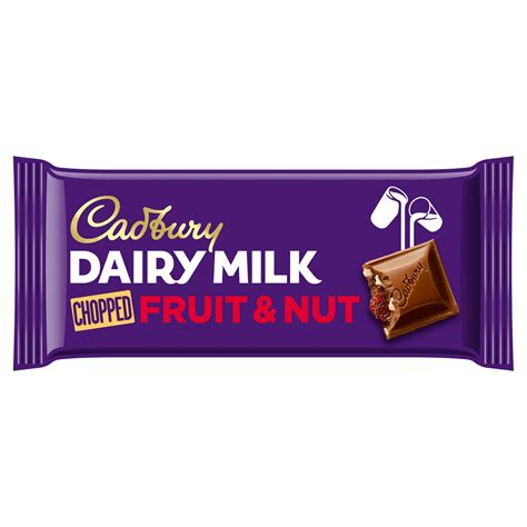 Cadbury Dairy Milk Fruit And Nut Chopped Chocolate Bar 95g Single