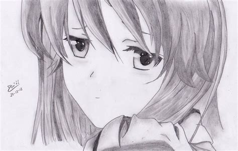 Chica Anime Triste A Lapiz Por Danny Dibujando