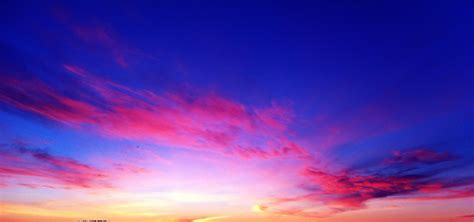Wallpaper Pink Blue Sunset Sky Orange Cloud Night