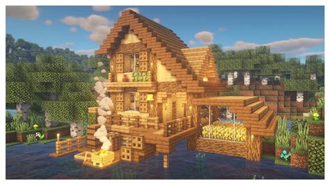 Wood Lake House Minecraft Pixel Art Grid Gallery