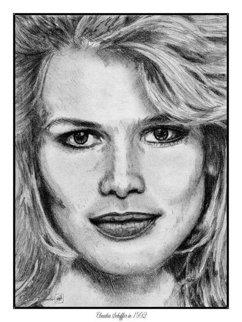 Claudia Schiffer In 1992 Drawing By J McCombie