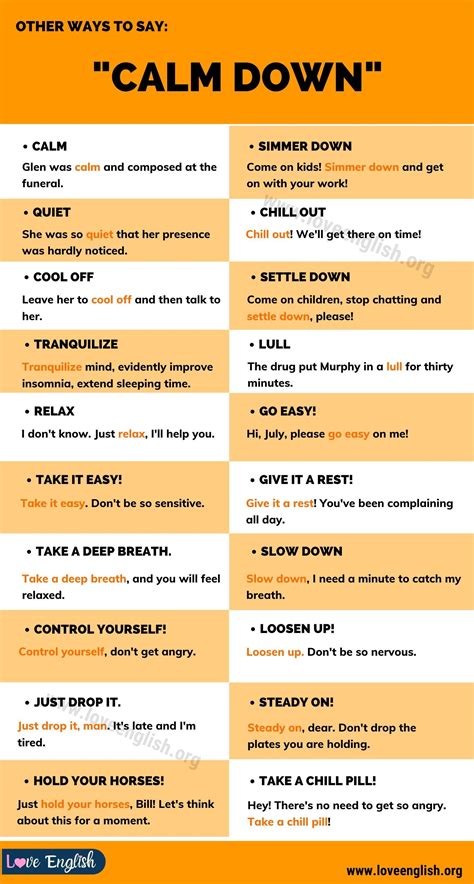 Calm Down 32 Creative Ways Of Saying Calm Down In English Love English