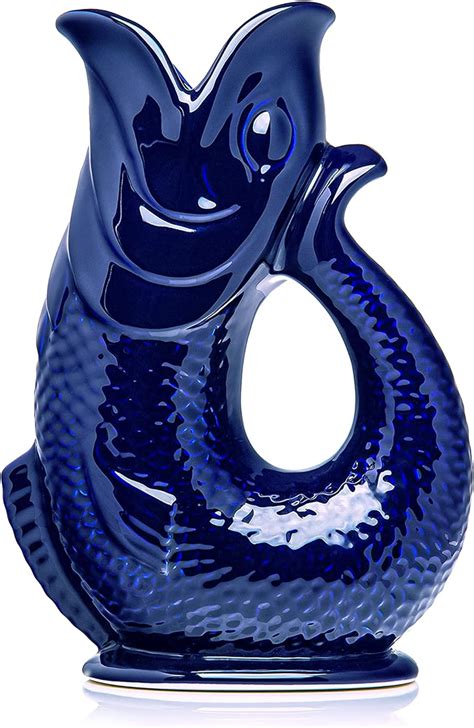 The Bubble Jug Dark Cobalt Blue 15l Litre Extra Large Glug Jug Fish