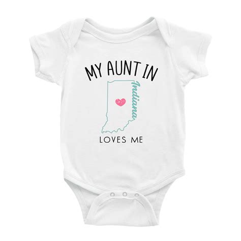 My Aunt In Indiana Loves Me Baby Short Sleeve Romper Bodysuits