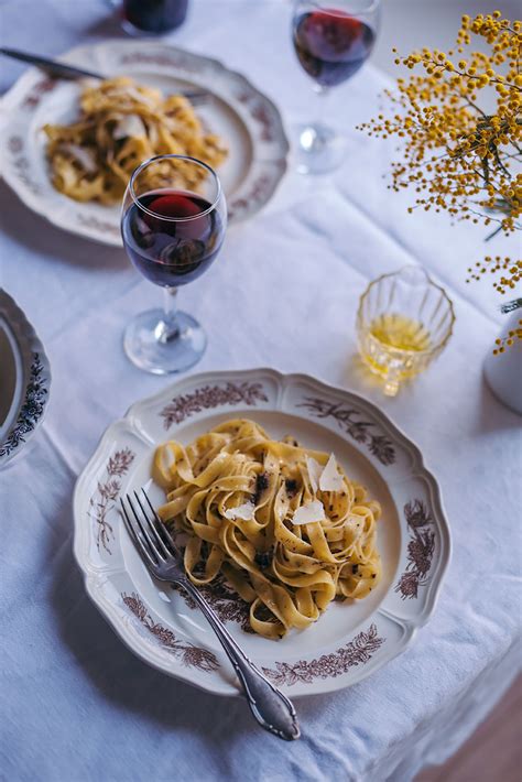 Tagliatelle pasta with black truffle sauce (easy to make and a special ...