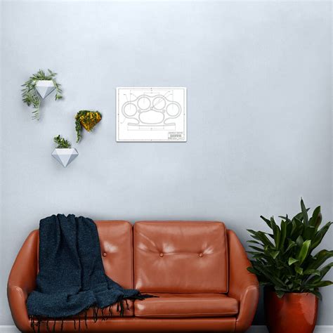 Knuckle Duster Plain Schematic Metal Print For Sale By Aromis Redbubble