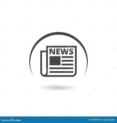 Newspaper icon with shadow stock vector. Illustration of design - 192931933
