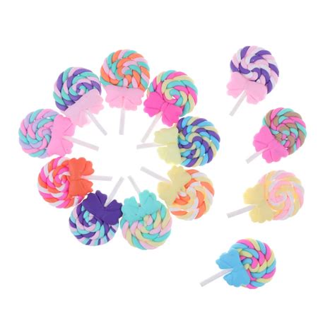 Set Of 5 Pieces Colorful Miniature Simulation Lollipop Candy 112 Scale