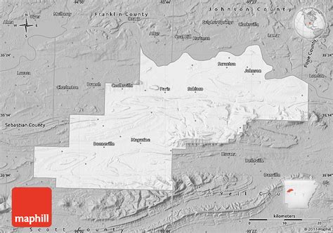 Gray Map Of Logan County