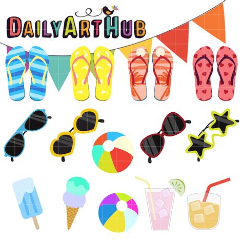 Summer Things Clip Art Set Daily Art Hub Free Clip Art Everyday Images