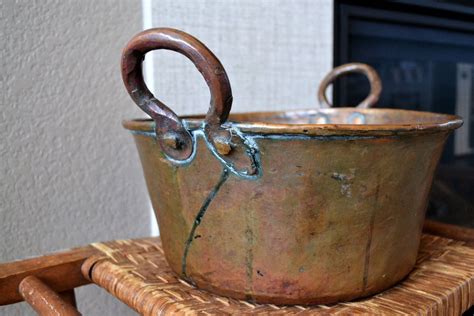 Vintage Copper Pot Antique Copper French Jam Pot Handmade Copper