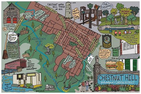 Map Of Chestnut Hill Philadelphia Philly Neighborhood Map Philly Art