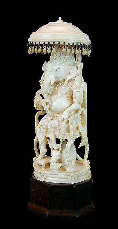 Sold At Auction Antique Carved Ivory Ganesha Hindu Deity Figure