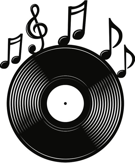 Browse and download hd white music notes png images with transparent background for free. LP Vinyl Record and Music Notes - Black and White clipart ...