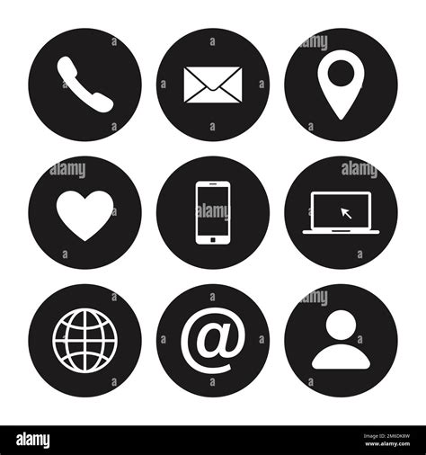Set Of Contact Us Icon Web Communication Icons Isolated Mail Phone